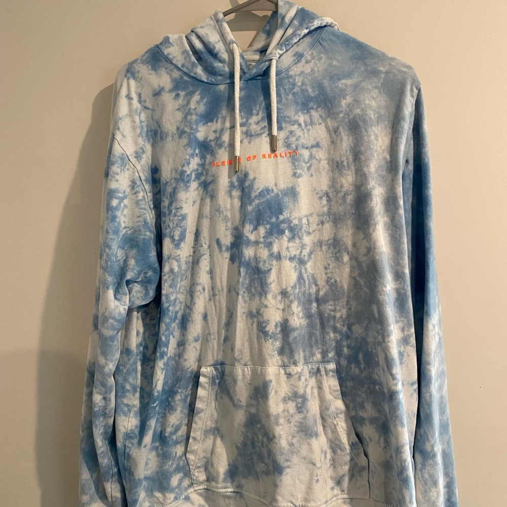Blue and White Tie dye hoodie.